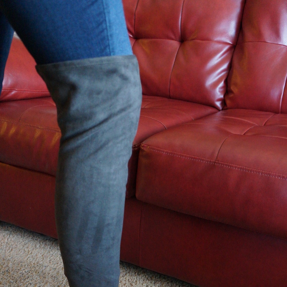 Ash  As-Elisa Over-Knee Gray Boots - Picture 3 of 5